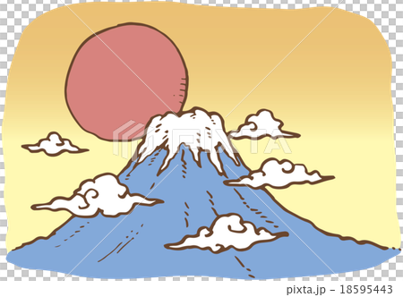 正月の富士と日の出 18595443