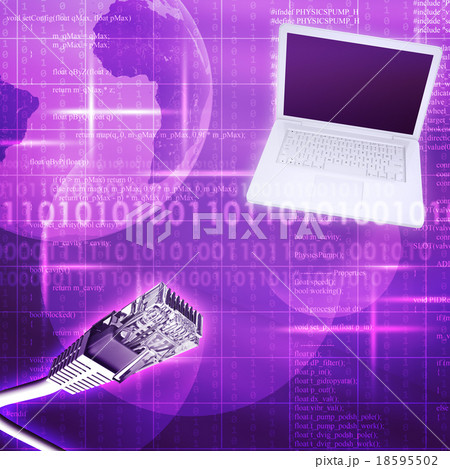 Laptop with cable and earth 18595502