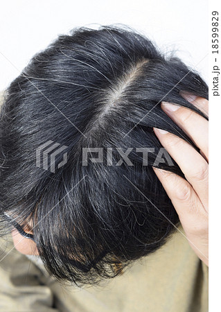 60代男性の髪の毛の写真素材
