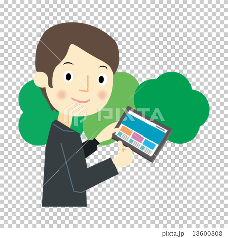 操作片劑終端的商人 18600808