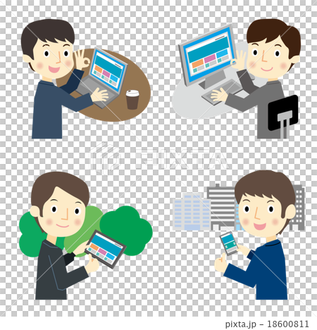 電子機器を操作するビジネスマン 18600811
