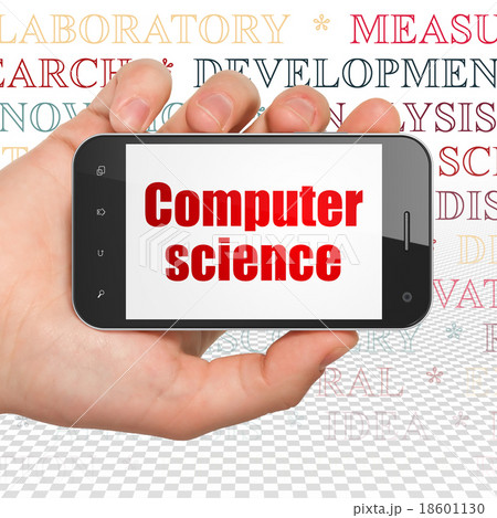 Science concept: Hand Holding Smartphone with Science concept: Hand Holding Smartphone with 18601130
