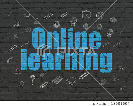 Education concept: Online Learning on wall 18601604