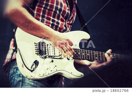 Rock guitarist vintage style photograph Rock guitarist vintage style photograph 18602766
