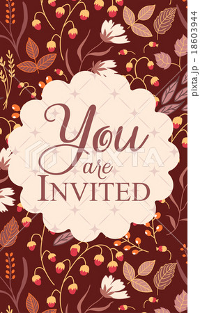 Invitation card, with sign You are invited 18603944