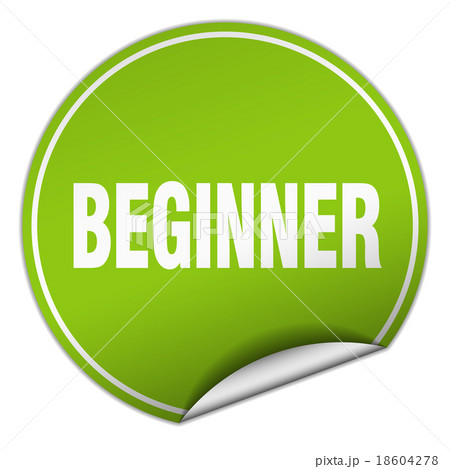 beginner round green sticker isolated on white beginner round green sticker isolated on white 18604278