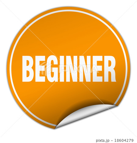 beginner round orange sticker isolated on white beginner round orange sticker isolated on white 18604279