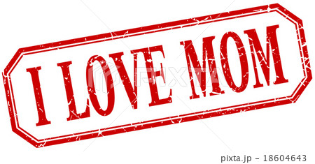 i love mom square red grunge vintage label i love mom square red grunge vintage label 18604643