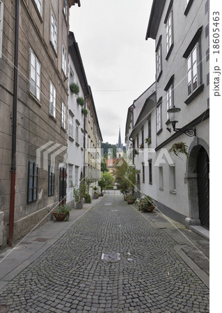 Ljubljana narrow street in Slovenia 18605463