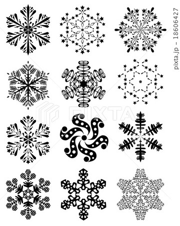 vector 12 snowflakes vector 12 snowflakes 18606427