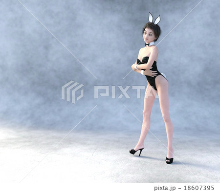 可愛いバニーガール　perming3DCGイラスト素材 18607395