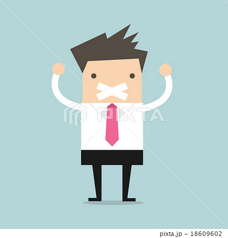 Businessman tape on his mouth 18609602