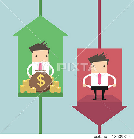 Rise and fall of business indicators. Career lift  18609815