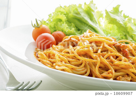 Close Up Spaghetti tomato sauce 18609907