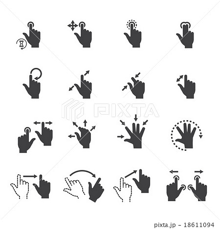 Gesture Icons For Touch Devicesのイラスト素材 18611094 Pixta