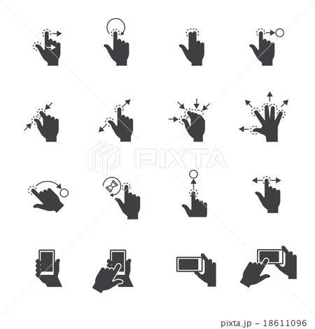 Gesture Icons For Touch Devicesのイラスト素材