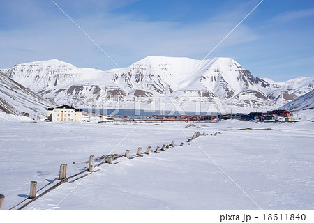 Winter landscape of Longyearbyen, Svalbard, Norway Winter landscape of Longyearbyen, Svalbard, Norway 18611840