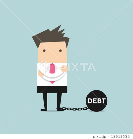 Businessman with debt burden vector 18612559