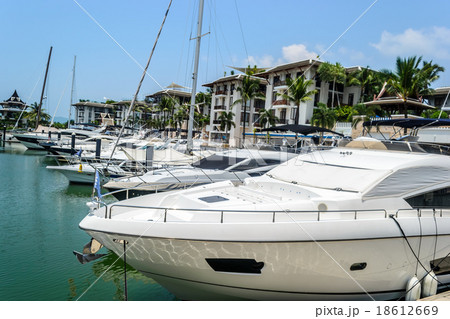 Luxury yacht moored at Marina Phuket in Thailand 18612669
