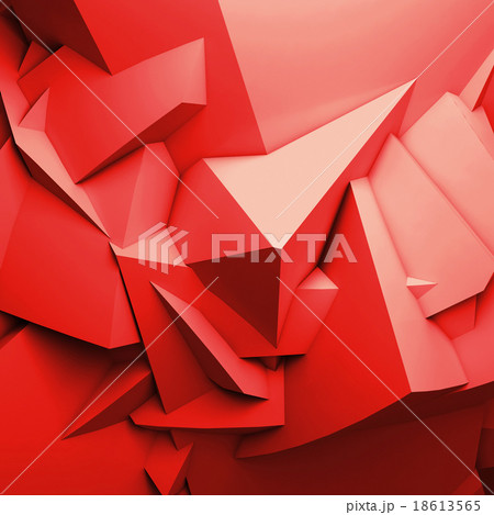 Abstract red digital 3d chaotic polygonal surface 18613565