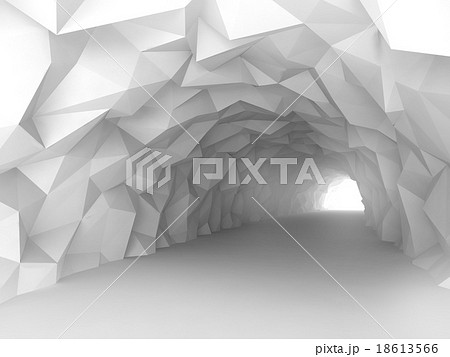 Tunnel interior with polygonal relief of walls 18613566