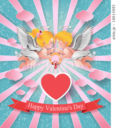 cute boy and girl cupids. 18614985