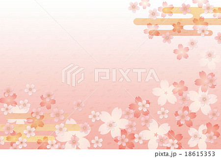 背景素材 ピンク 桜 エ霞2のイラスト素材