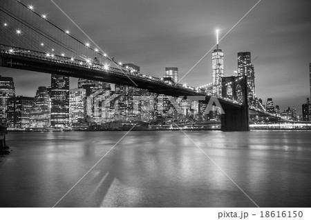 Brooklyn bridge at dusk, New York City. Brooklyn bridge at dusk, New York City. 18616150