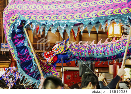 神戸春節祭 龍舞 南京町春節祭 神戸観光スポット イメージ素材 神戸春節祭 龍舞 南京町春節祭 神戸観光スポット イメージ素材 18616583