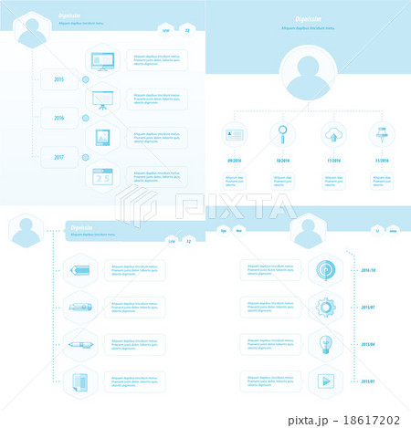 set of timeline design set blue color 18617202