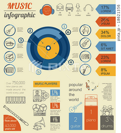 Musical instruments graphic template. Infographic Musical instruments graphic template. Infographic 18621356