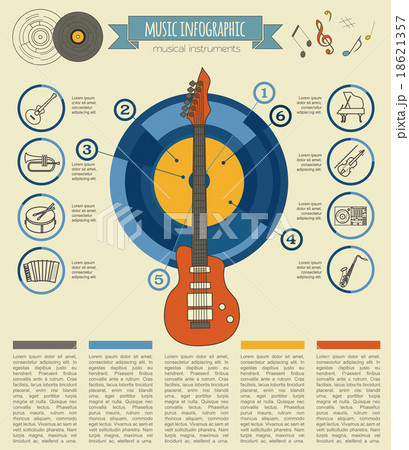 Musical instruments graphic template. Infographic  18621357