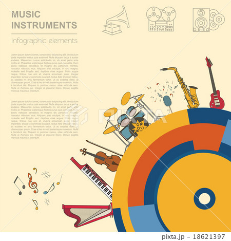 Musical instruments graphic template. Infographic 18621397