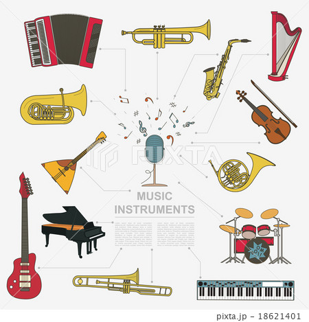 Musical instruments graphic template. Infographic Musical instruments graphic template. Infographic 18621401