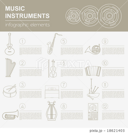 Musical instruments graphic template. Infographic 18621403