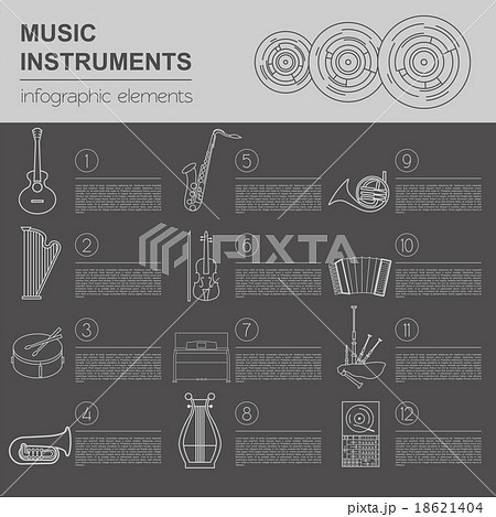 Musical instruments graphic template. Infographic 18621404