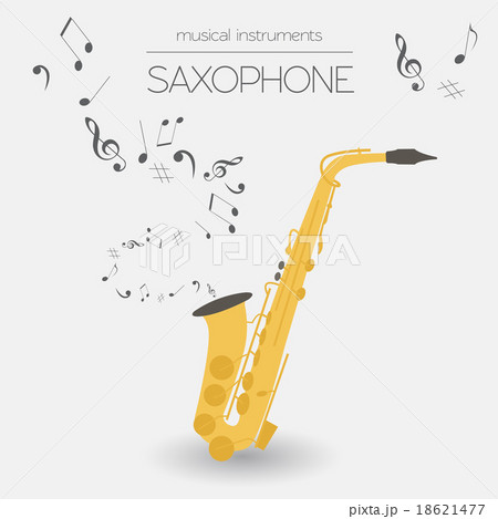 Musical instruments graphic template. Saxophone 18621477