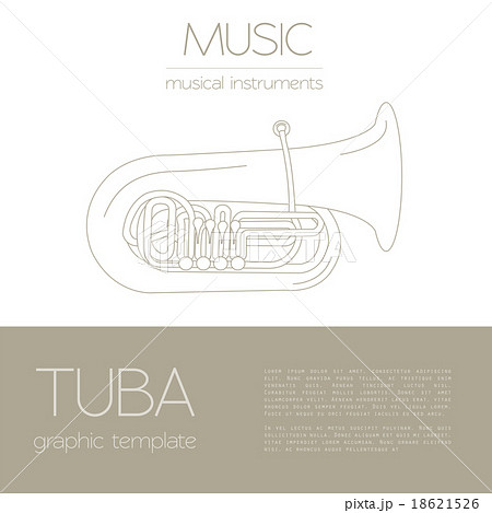 Musical instruments graphic template. Tuba. 18621526