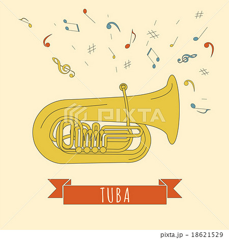 Musical instruments graphic template. Tuba. 18621529
