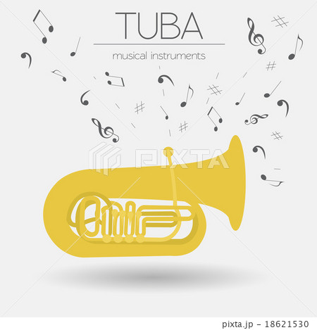 Musical instruments graphic template. Tuba. 18621530