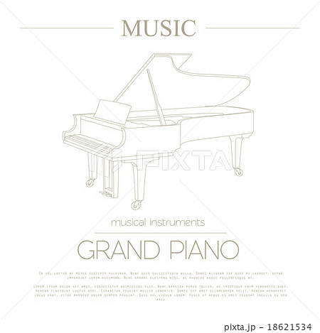 Musical instruments graphic template. Grand piano 18621534