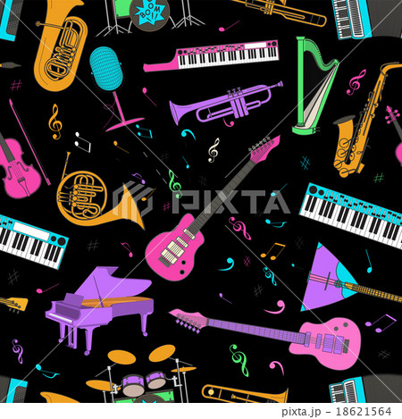 Musical instruments seamless pattern 18621564