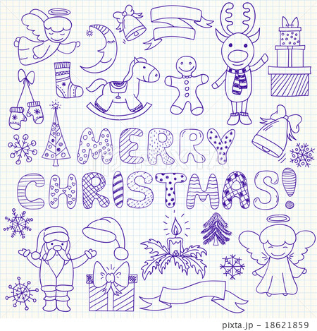 Collection of vector Christmas characters  18621859