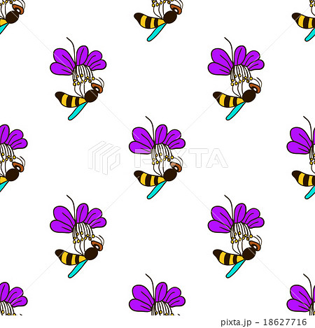 seamless pattern with bee - 5 18627716
