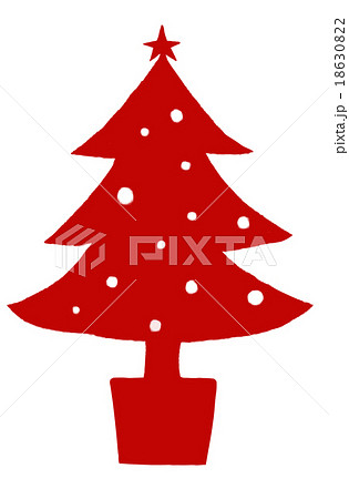 クリスマスツリーレッドシルエットのイラスト素材 18630822 Pixta