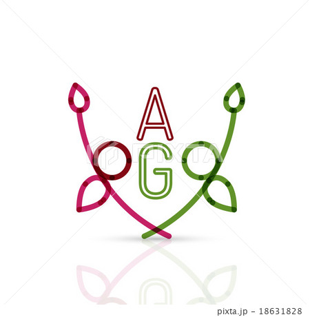 Abstract geometric linear hipster floral icon Abstract geometric linear hipster floral icon 18631828