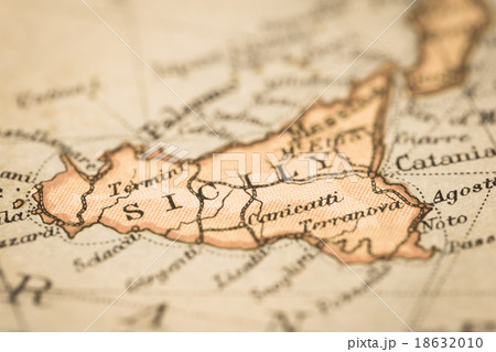 古地図 イタリア・シシリー島 古地図 イタリア・シシリー島 18632010