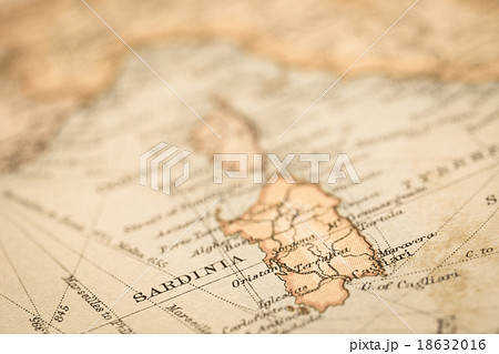 古地図　イタリア・サルディーニャ島 18632016