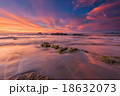 super orange sunset sky with reflection 18632073