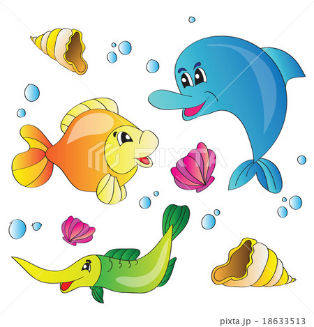 Vector set of images the marine life Vector set of images the marine life 18633513